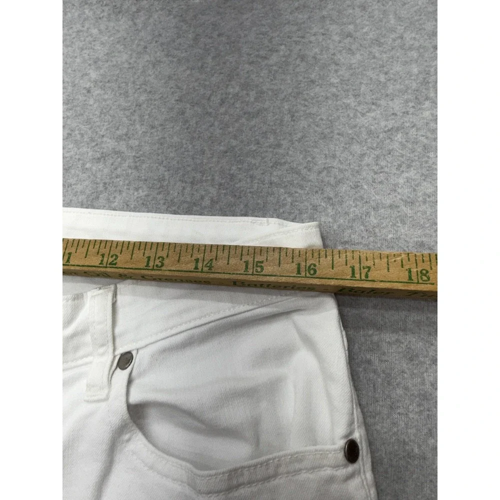 Eileen Fisher Straight Jeans Womens 10 White Organic Cotton Mid Rise‎ Stretch